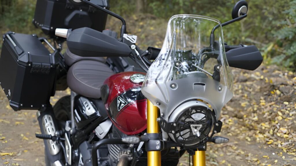 Triumph Scrambler 400 X, Triumph Scrambler 400 X Lava Red, Lava Red Satin bike, Triumph bike new colour, Scrambler 400 X price, Triumph Scrambler 400 X specs, Triumph Scrambler 400 X review, Scrambler 400 X India launch, Triumph motorcycles India, Triumph Scrambler 400 X features, Scrambler 400 X engine details, Triumph Scrambler 400 X mileage,